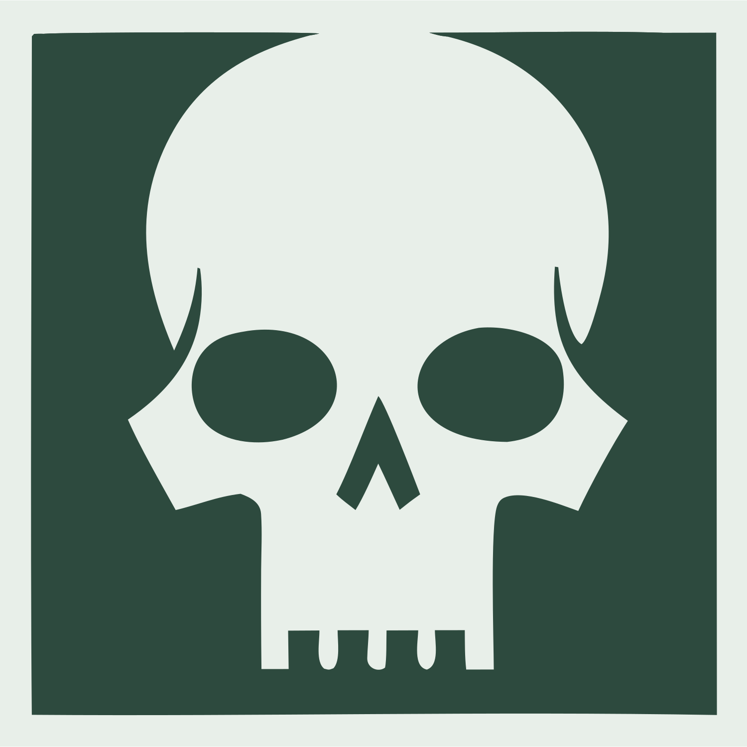 Skull Square Cutout Mark #e8efe9/#2d4a3e
