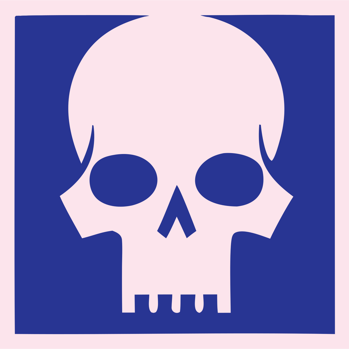 Skull Square Cutout Mark #fce4ec/#283593
