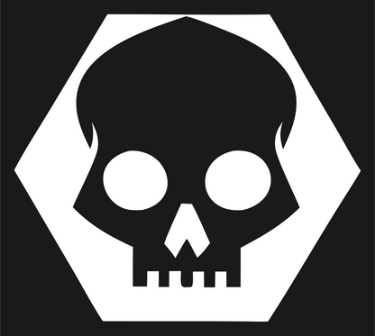 Skull Hexagon Badge #1a1a1a/#ffffff