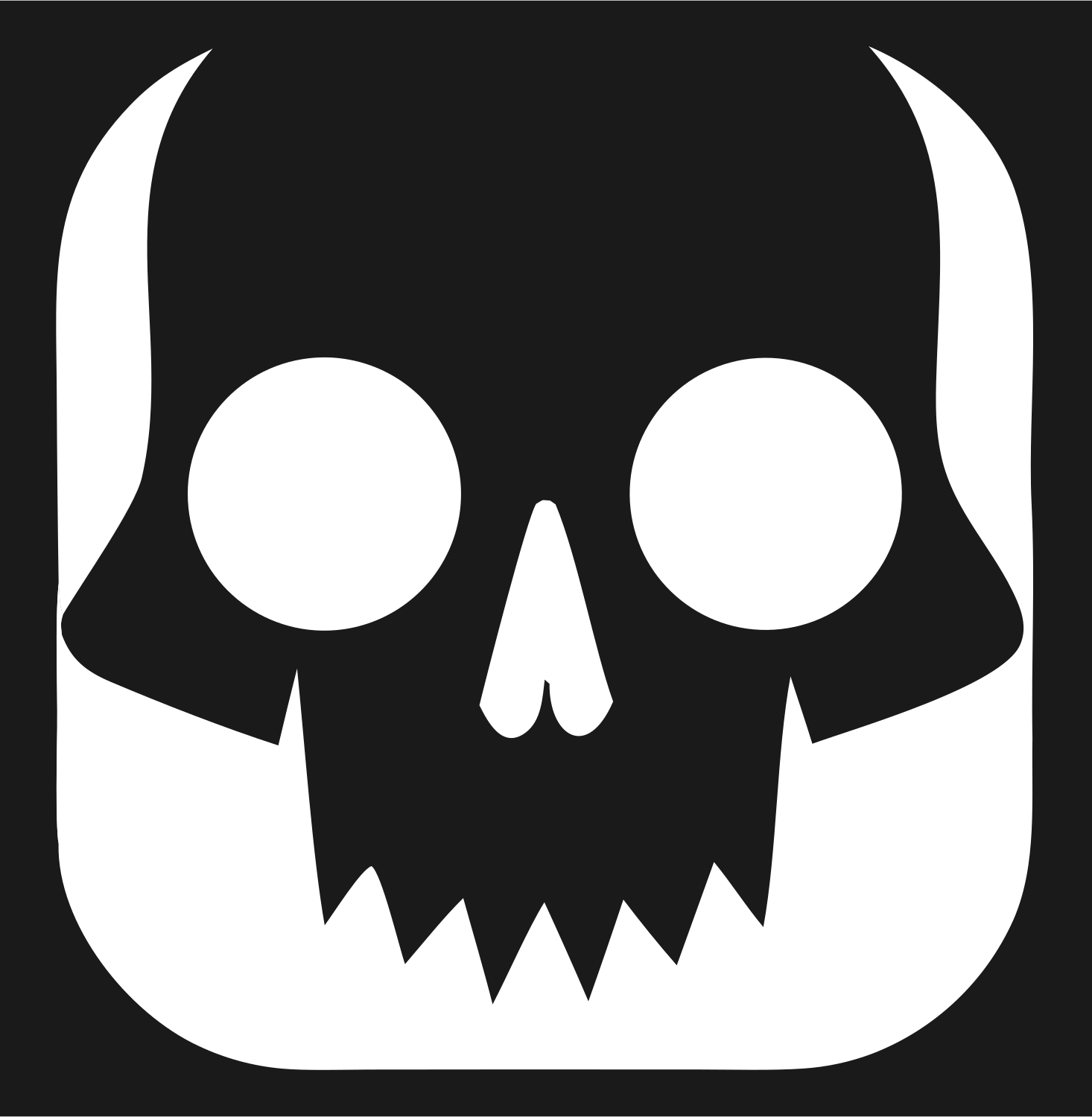 Jagged Skull Rounded Badge #1a1a1a/#ffffff