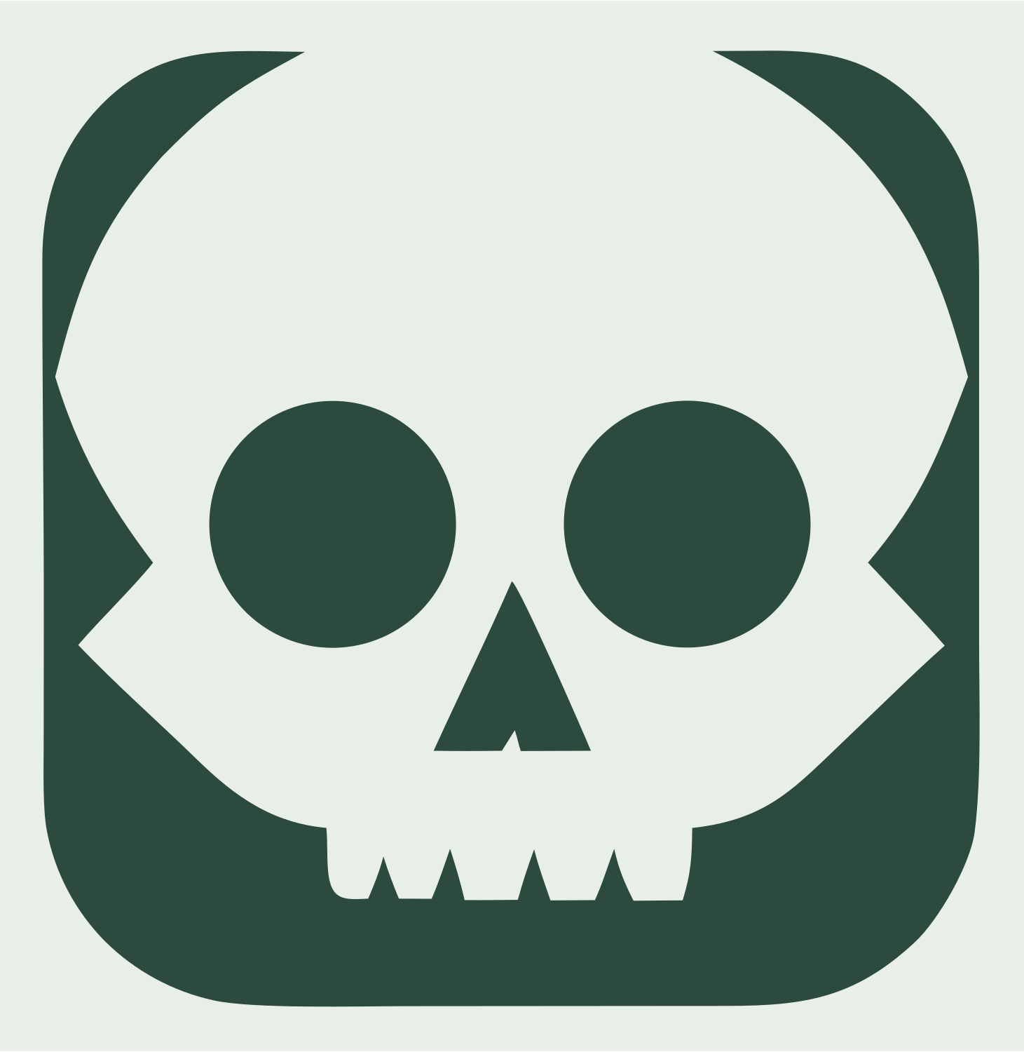 Skull App Icon Badge #e8efe9/#2d4a3e