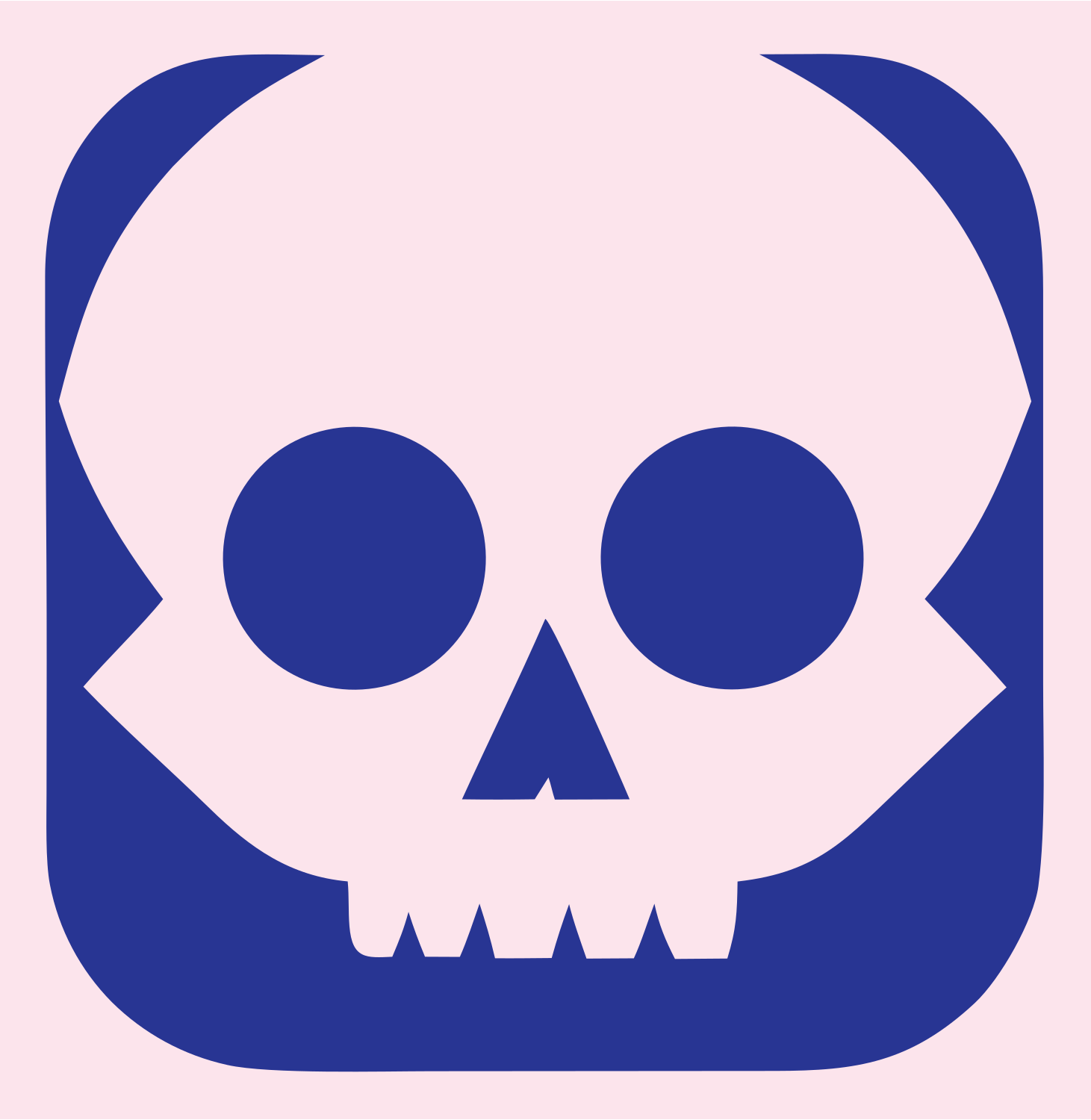 Skull App Icon Badge #fce4ec/#283593