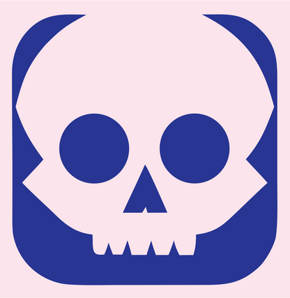 Skull App Icon Badge #fce4ec/#283593