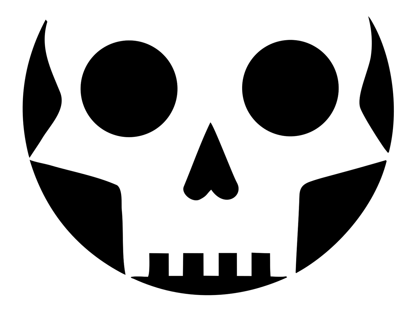 Grinning Skull Face Badge #ffffff/#000000
