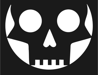 Grinning Skull Face Badge #1a1a1a/#ffffff