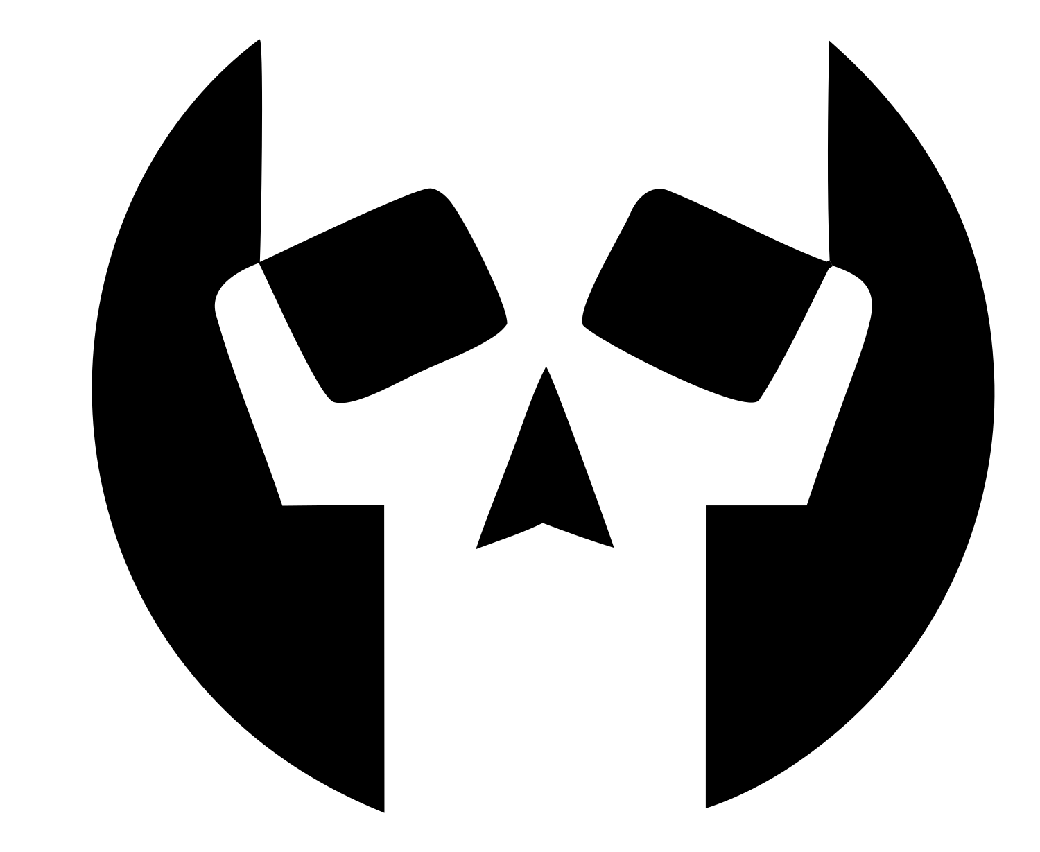 Skull Circle Negative Space Mark #ffffff/#000000