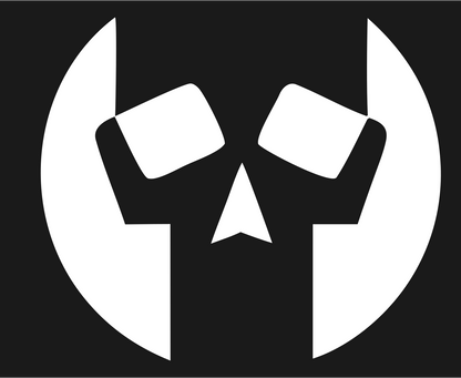 Skull Circle Negative Space Mark #1a1a1a/#ffffff