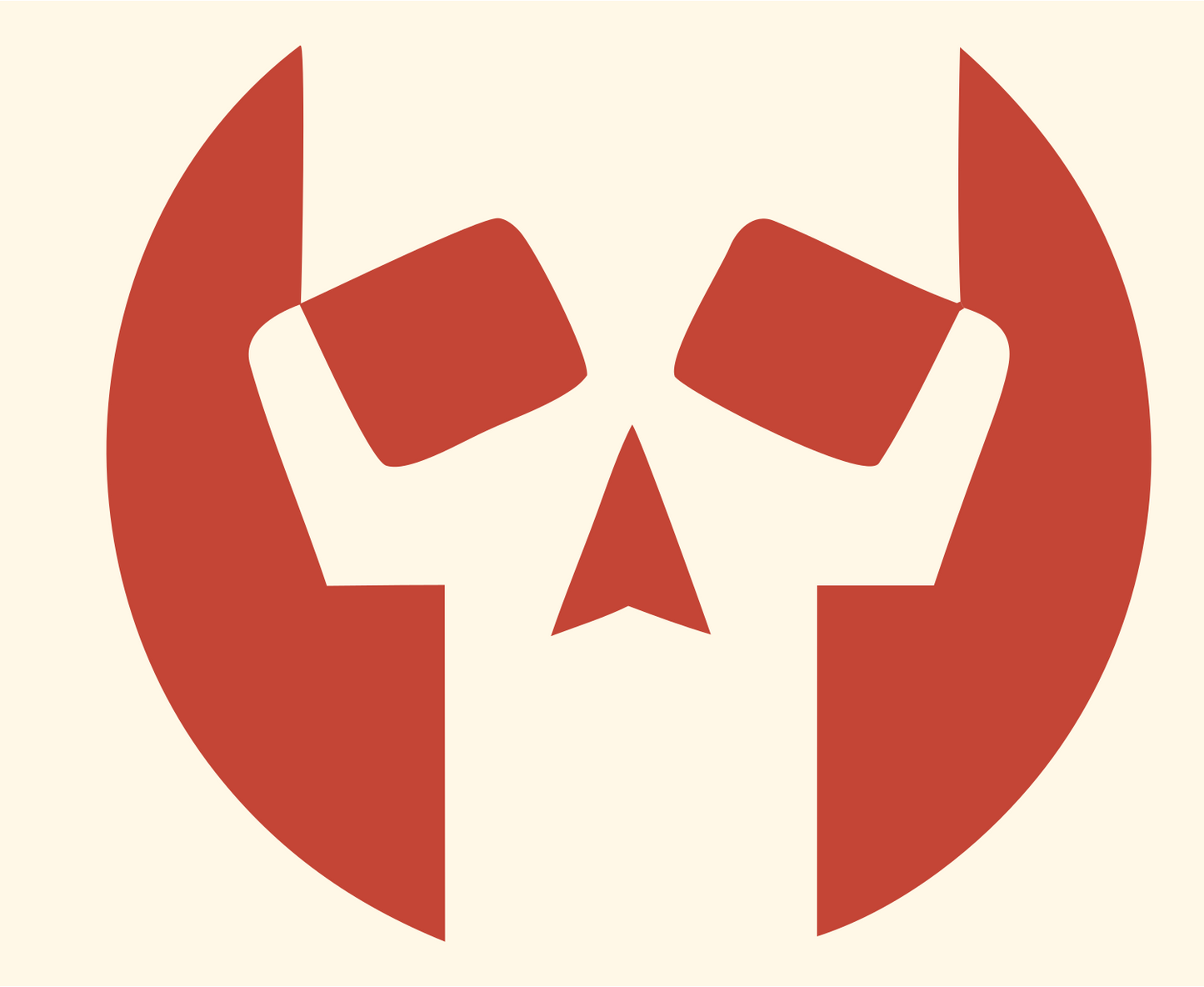 Skull Circle Negative Space Mark #fff8e7/#c44536