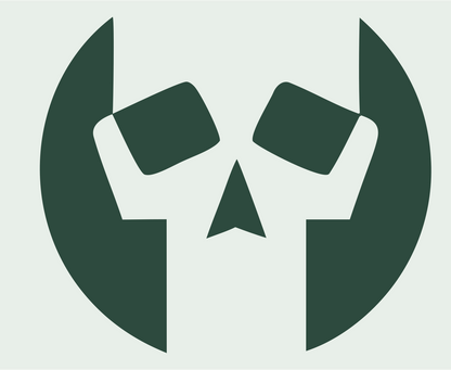 Skull Circle Negative Space Mark #e8efe9/#2d4a3e