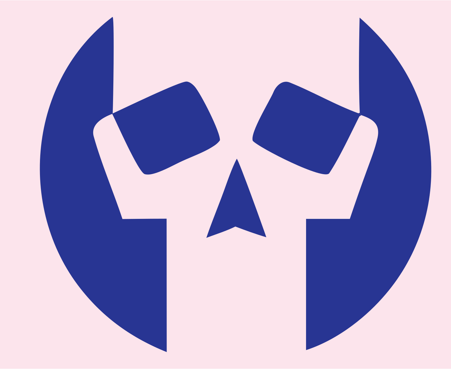 Skull Circle Negative Space Mark #fce4ec/#283593