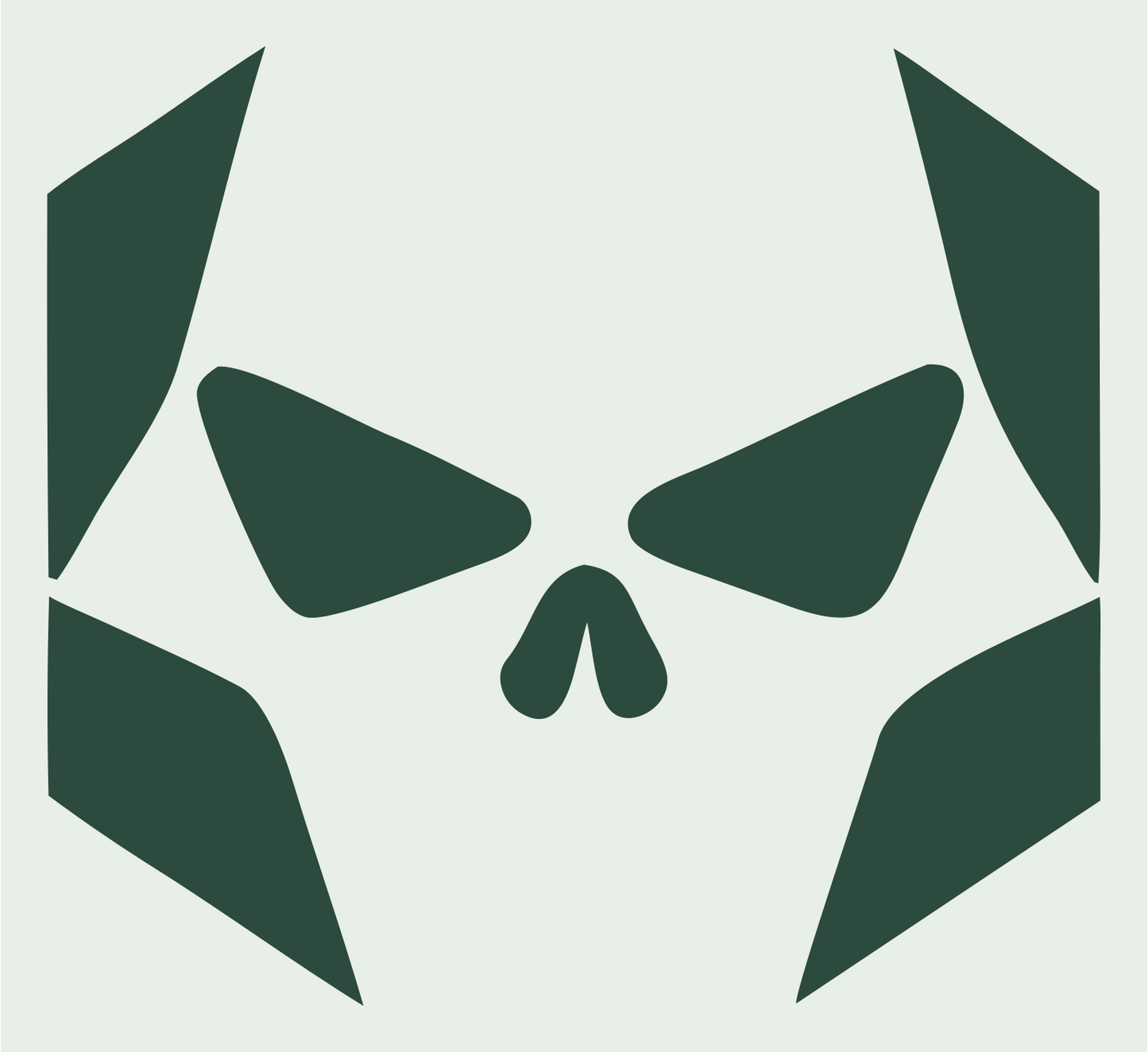 Fragmented Skull Hexagon Mark #e8efe9/#2d4a3e
