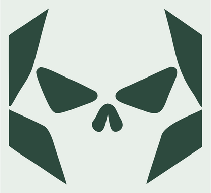 Fragmented Skull Hexagon Mark #e8efe9/#2d4a3e