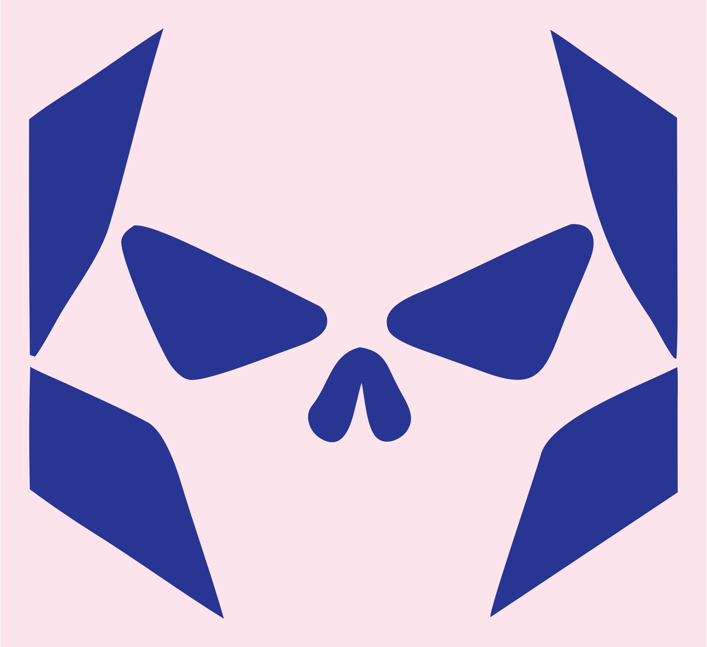 Fragmented Skull Hexagon Mark #fce4ec/#283593