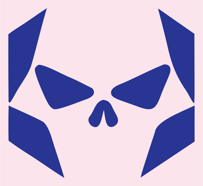 Fragmented Skull Hexagon Mark #fce4ec/#283593