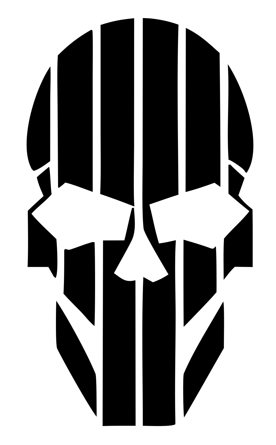 Striped Skull Heavy Mark #ffffff/#000000