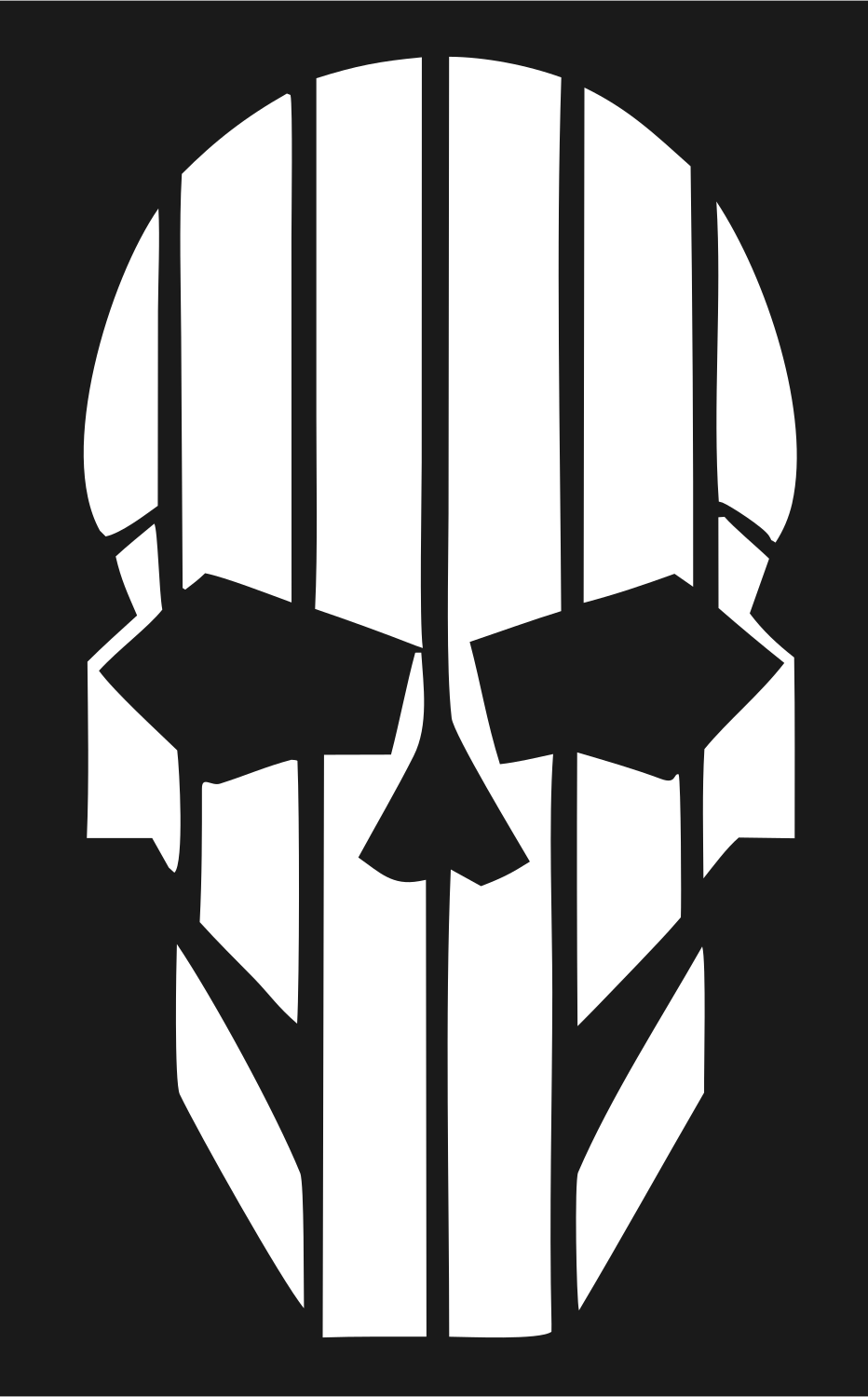 Striped Skull Heavy Mark #1a1a1a/#ffffff