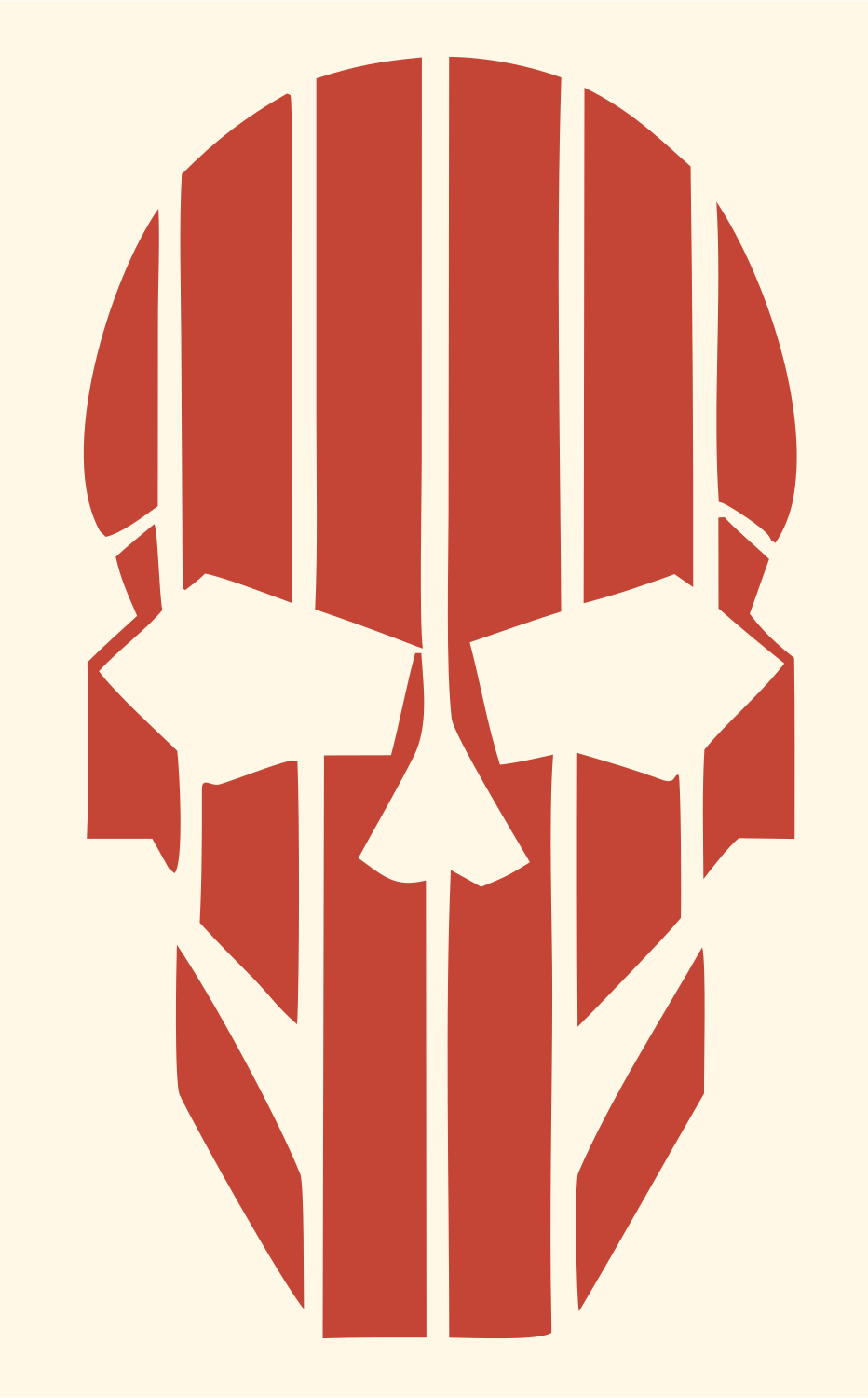 Striped Skull Heavy Mark #fff8e7/#c44536