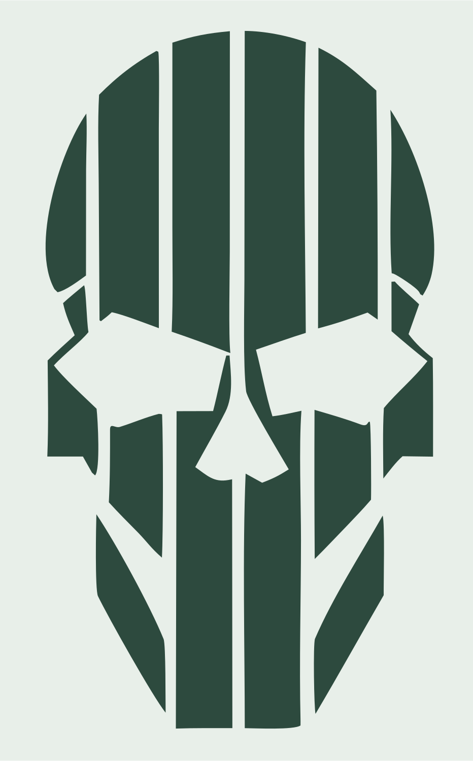 Striped Skull Heavy Mark #e8efe9/#2d4a3e