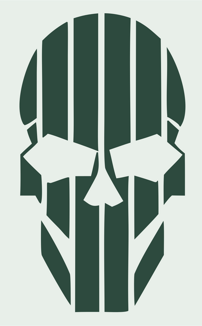 Striped Skull Heavy Mark #e8efe9/#2d4a3e