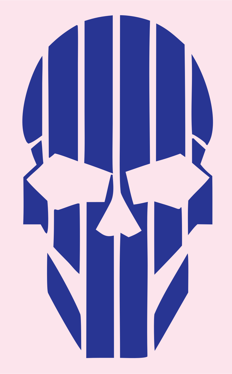 Striped Skull Heavy Mark #fce4ec/#283593