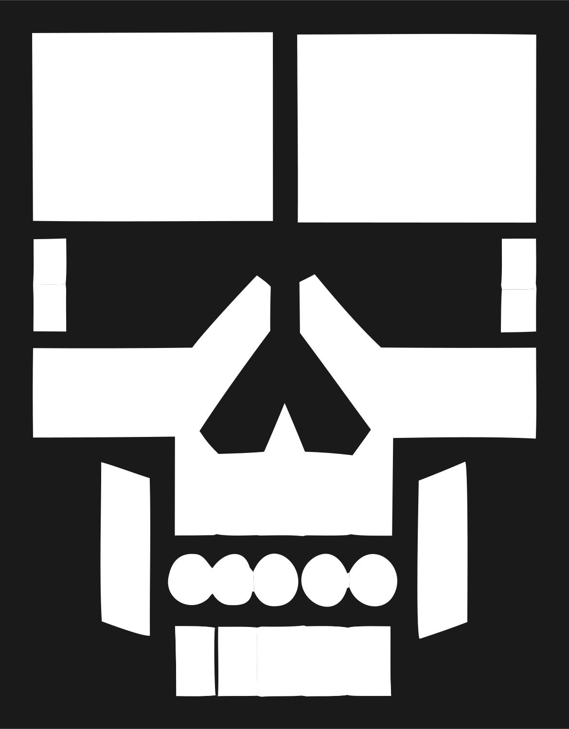 Heavy Skull Modular Emblem #1a1a1a/#ffffff