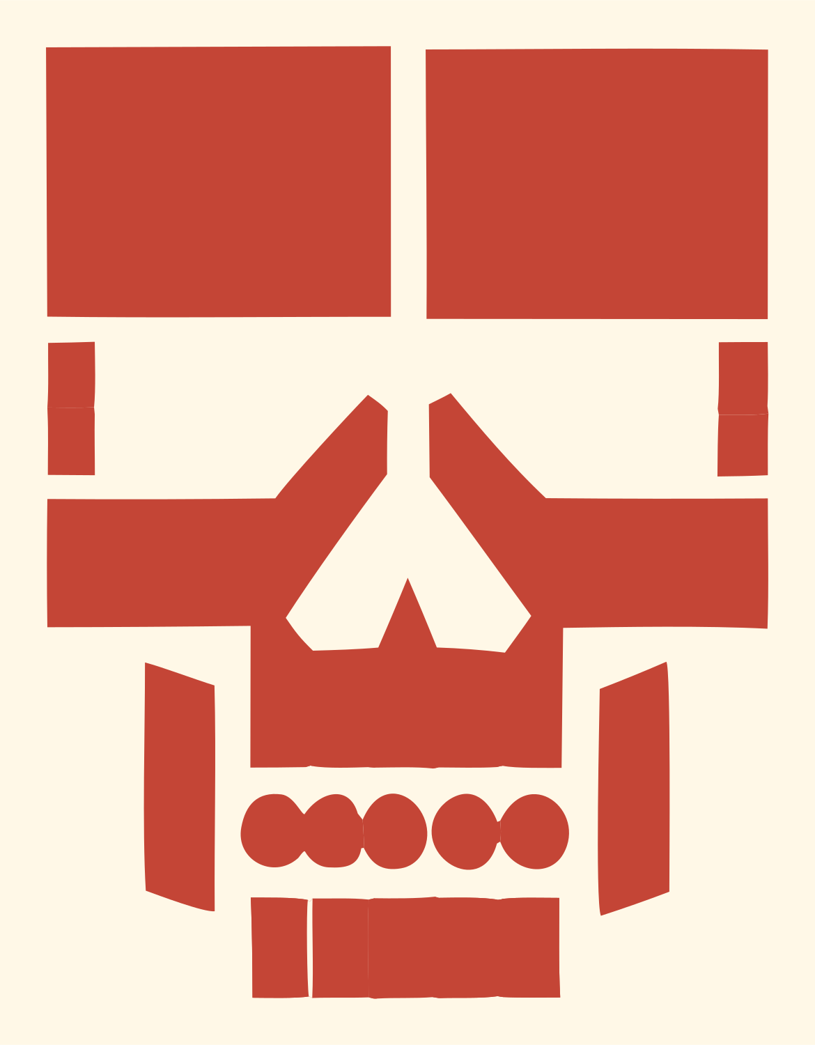 Heavy Skull Modular Emblem #fff8e7/#c44536
