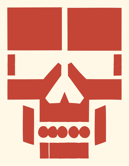 Heavy Skull Modular Emblem #fff8e7/#c44536