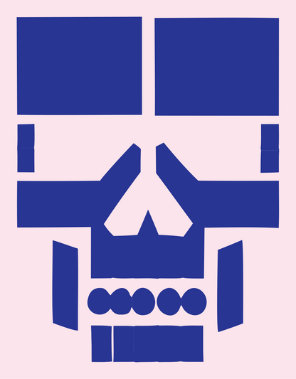 Heavy Skull Modular Emblem #fce4ec/#283593