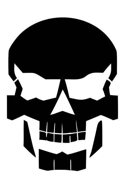 Bold Skull Jawline Crest #ffffff/#000000