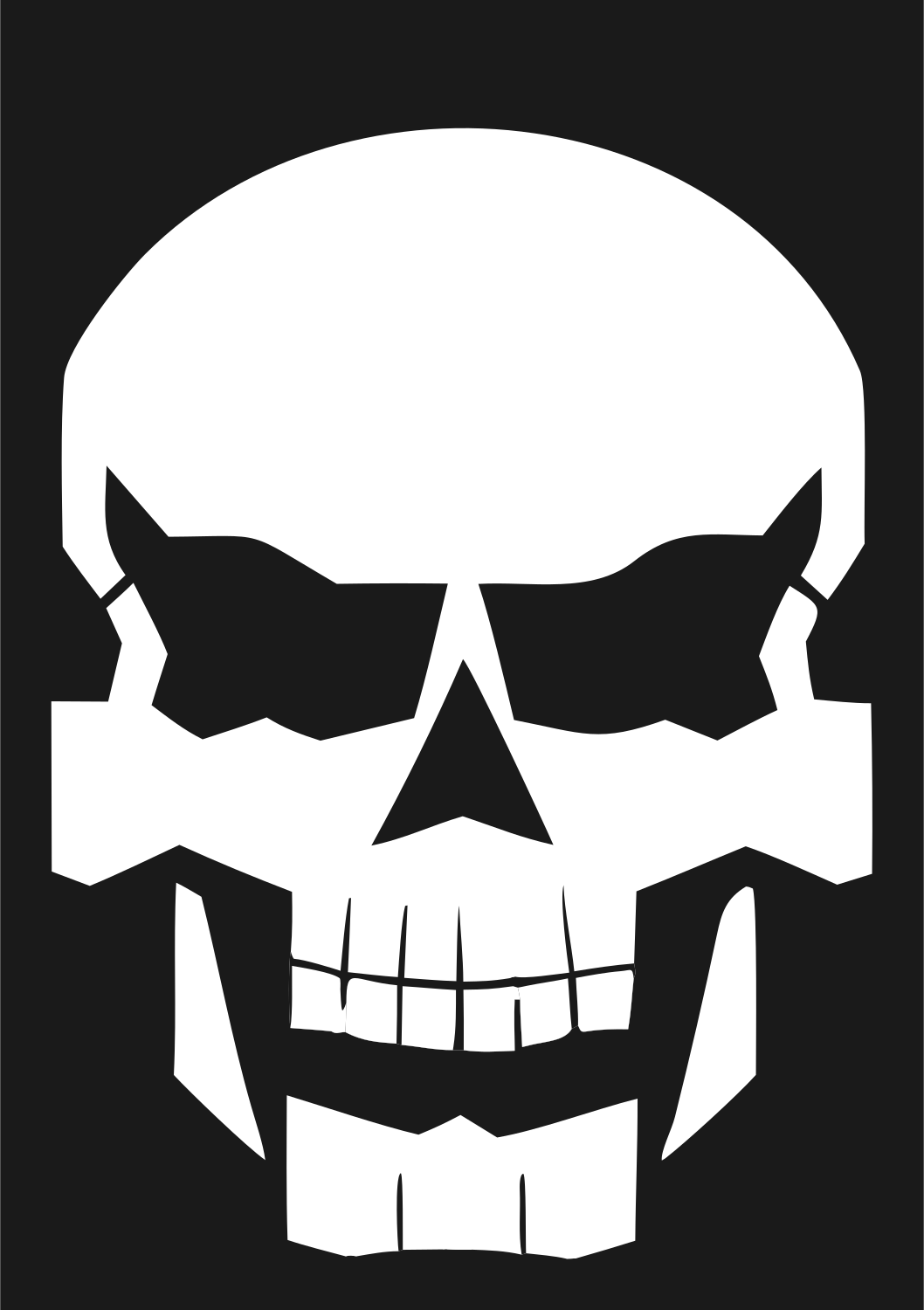 Bold Skull Jawline Crest #1a1a1a/#ffffff