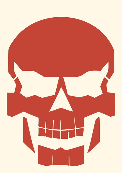 Bold Skull Jawline Crest #fff8e7/#c44536
