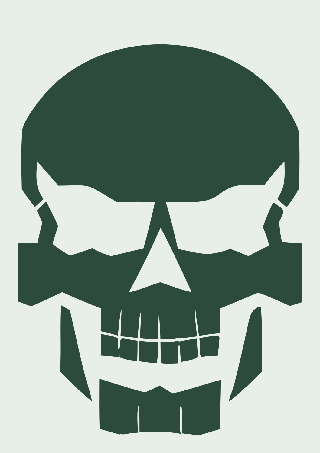 Bold Skull Jawline Crest #e8efe9/#2d4a3e