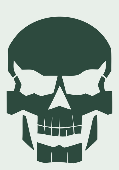 Bold Skull Jawline Crest #e8efe9/#2d4a3e
