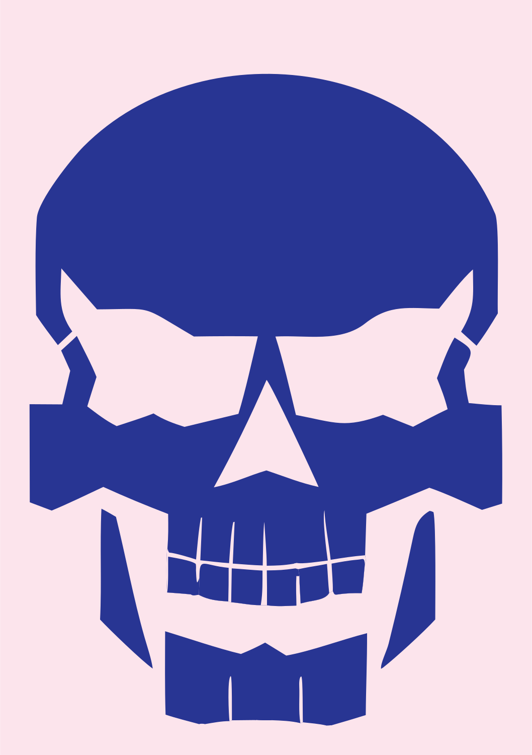 Bold Skull Jawline Crest #fce4ec/#283593