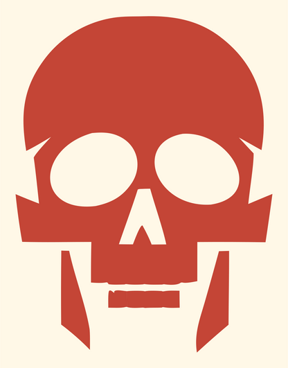 Flat Skull Silhouette Mark #fff8e7/#c44536