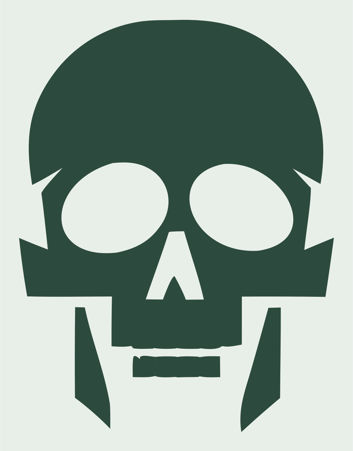 Flat Skull Silhouette Mark #e8efe9/#2d4a3e