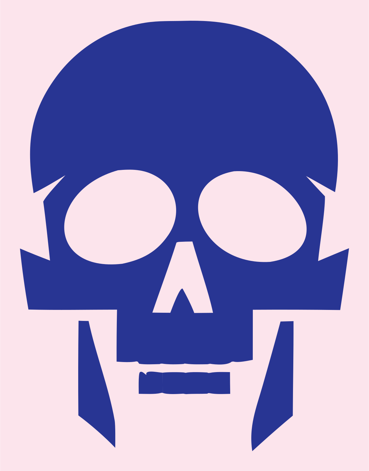 Flat Skull Silhouette Mark #fce4ec/#283593