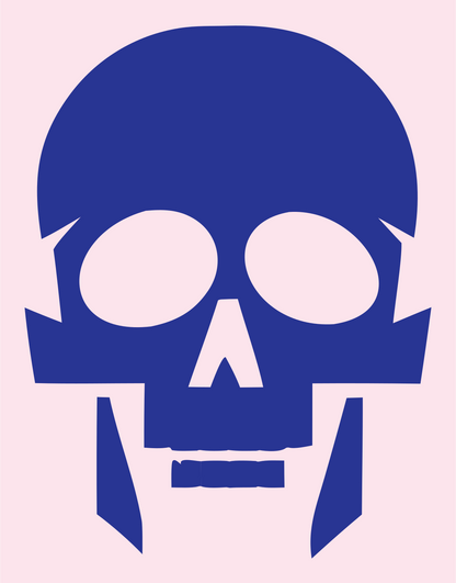 Flat Skull Silhouette Mark #fce4ec/#283593