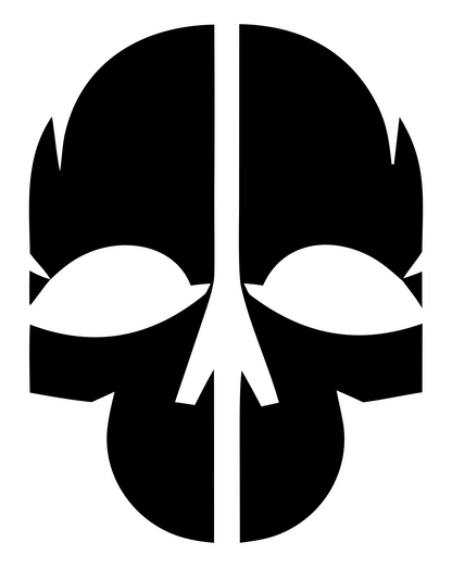 Chunky Skull Split Mark #ffffff/#000000