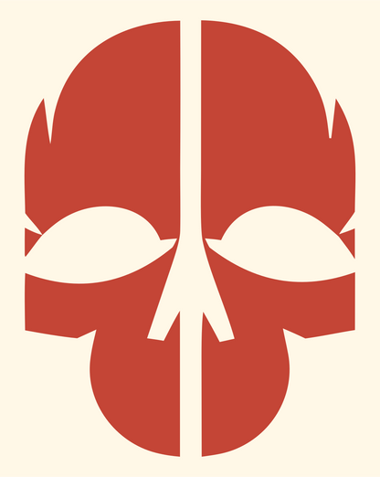 Chunky Skull Split Mark #fff8e7/#c44536