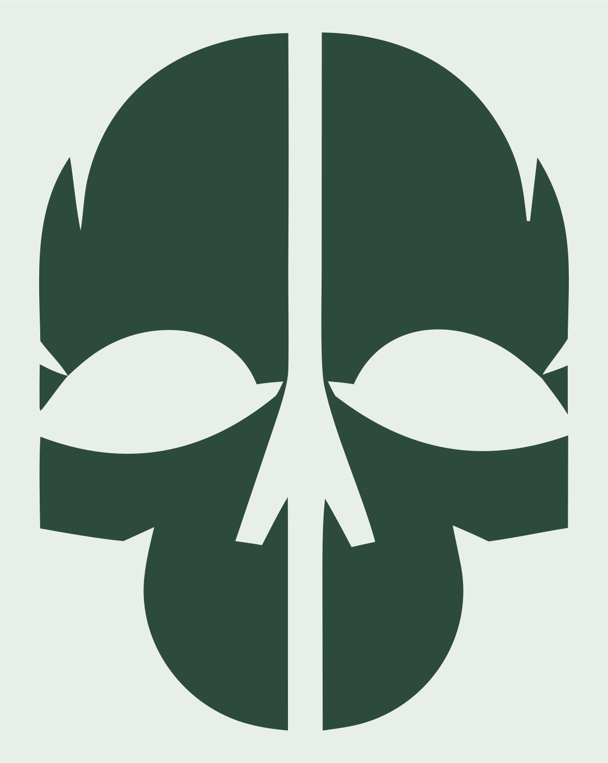 Chunky Skull Split Mark #e8efe9/#2d4a3e