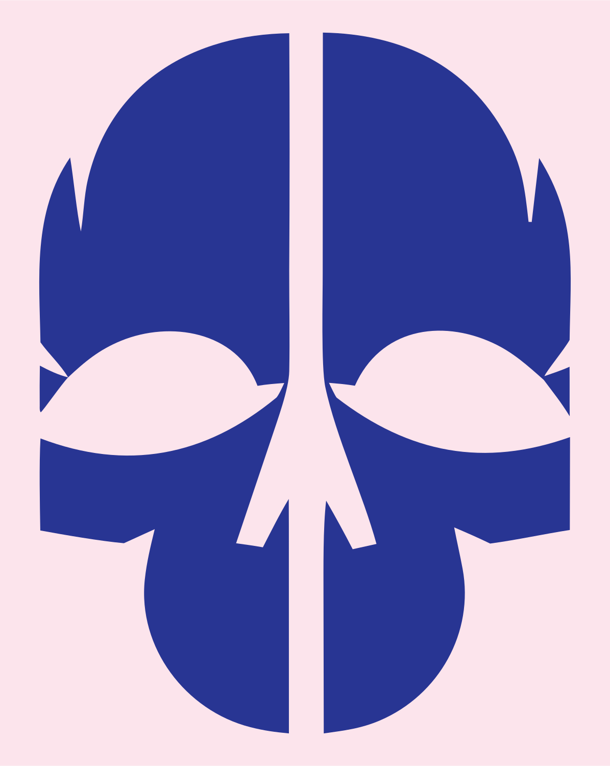 Chunky Skull Split Mark #fce4ec/#283593