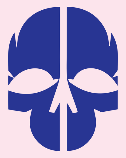 Chunky Skull Split Mark #fce4ec/#283593