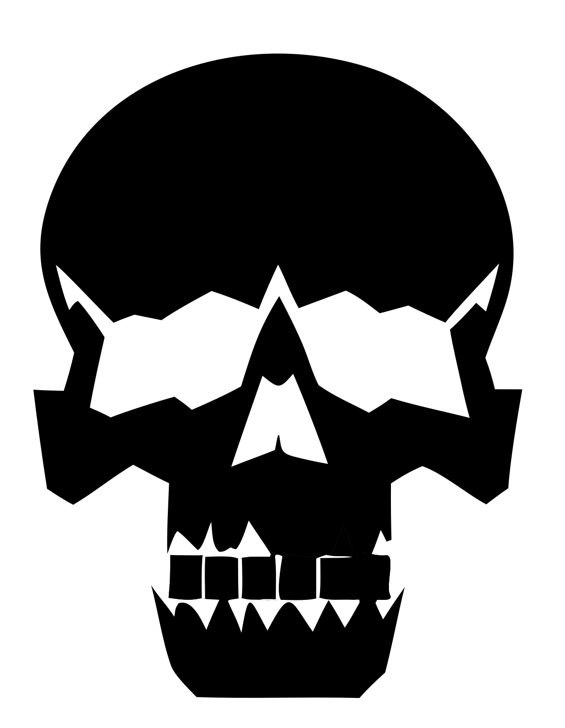 Chunky Skull Silhouette Mark #ffffff/#000000