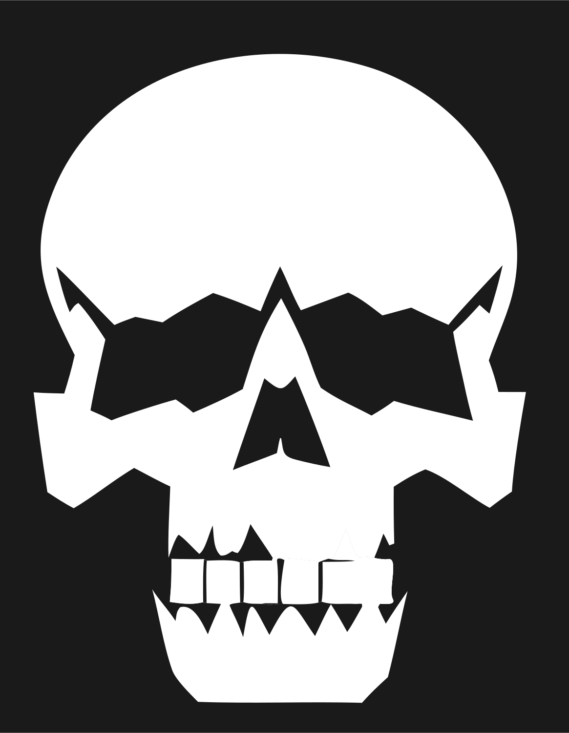 Chunky Skull Silhouette Mark #1a1a1a/#ffffff