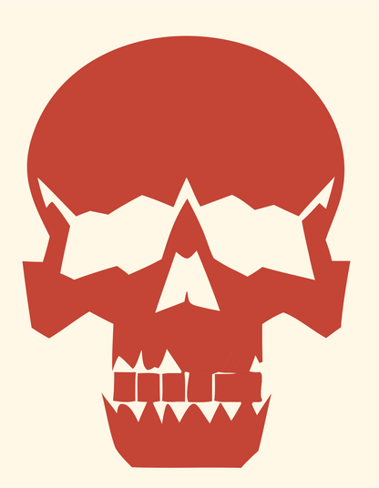Chunky Skull Silhouette Mark #fff8e7/#c44536