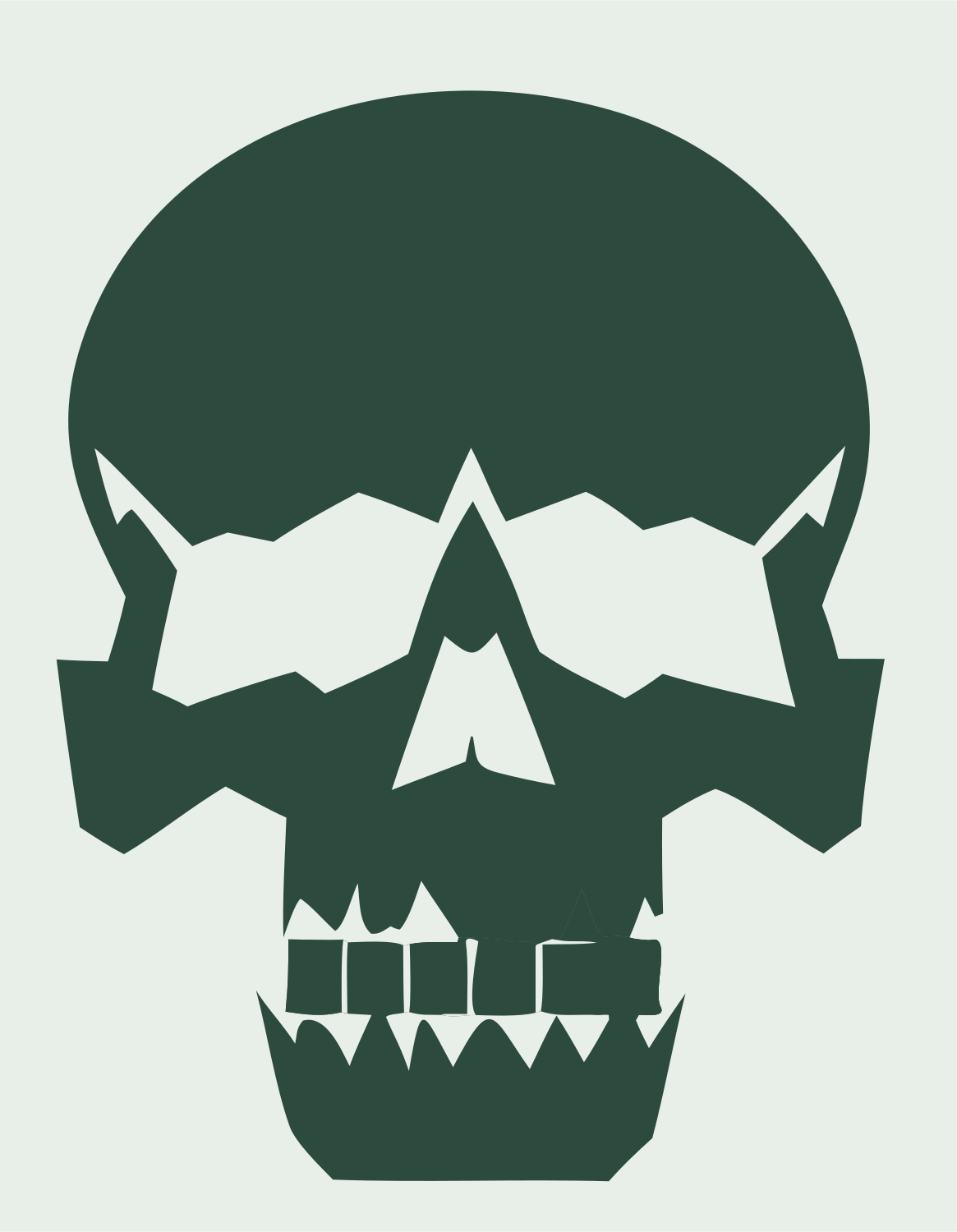 Chunky Skull Silhouette Mark #e8efe9/#2d4a3e