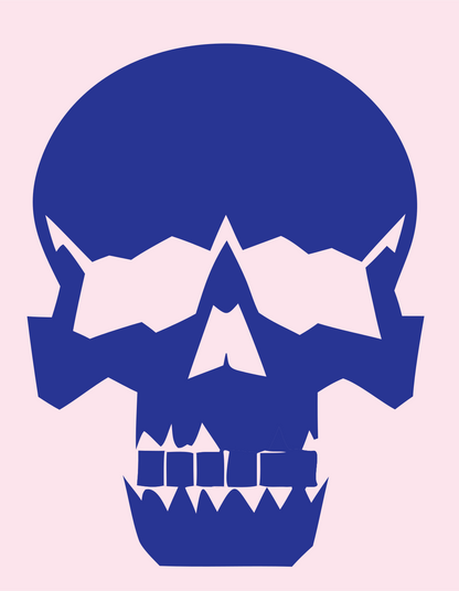 Chunky Skull Silhouette Mark #fce4ec/#283593