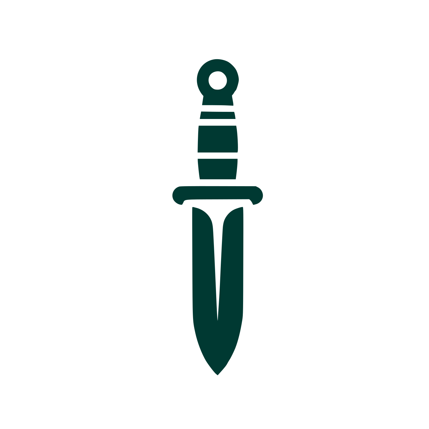 Dagger Silhouette Logo #003932