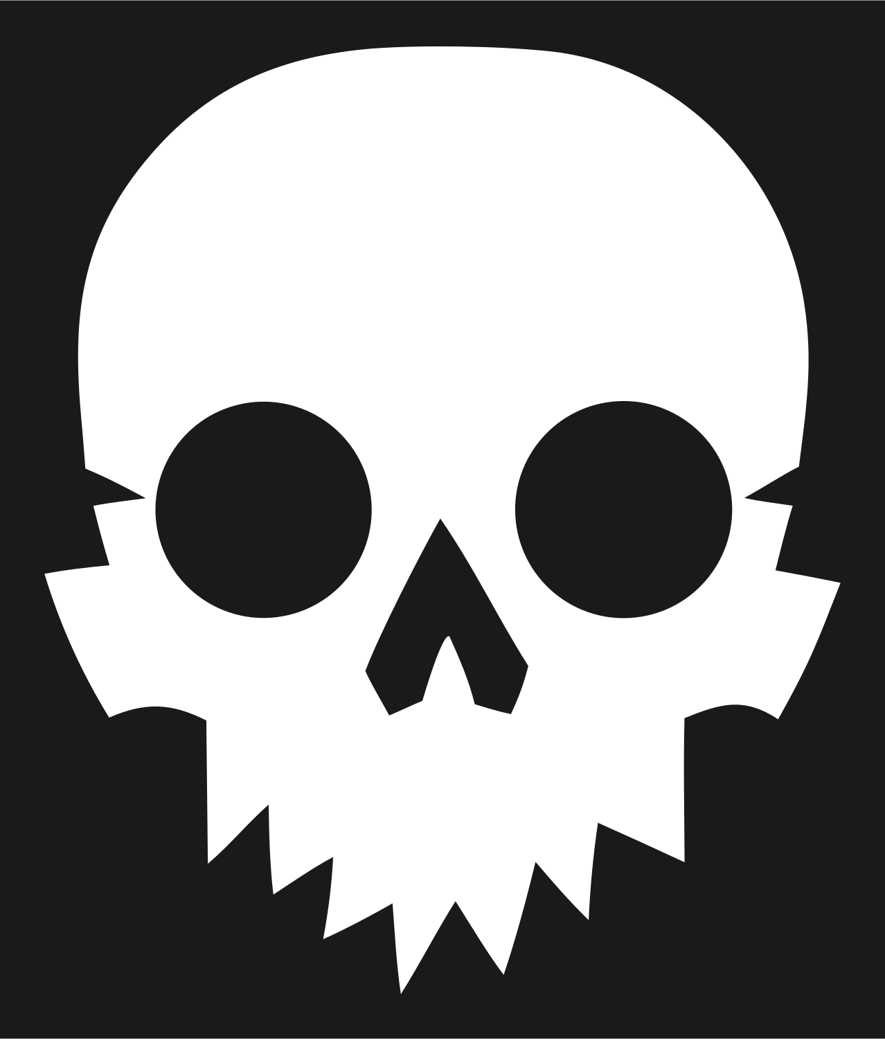 Jagged Skull Silhouette Mark #1a1a1a/#ffffff